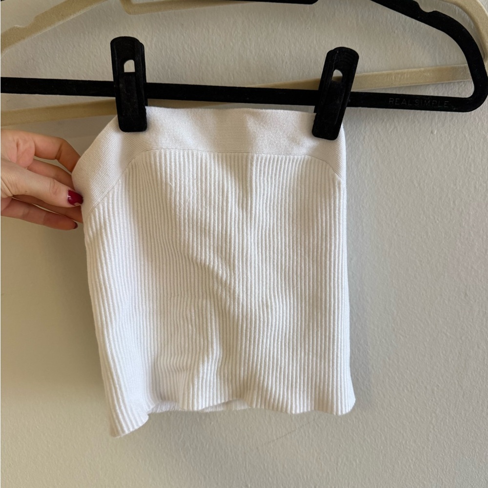 Abercrombie & Fitch Ivory Ribbed Tube Top